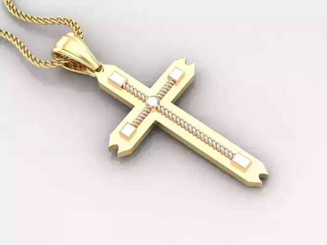 Cross Jesus Christ Pendant 4CP092 3DM STL
