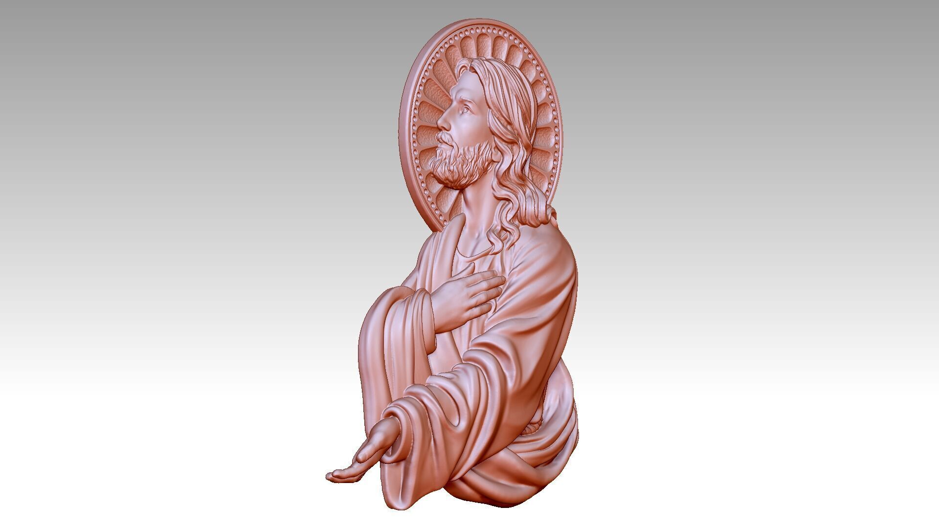 Jesus prays reliefs 4 3D print model_1