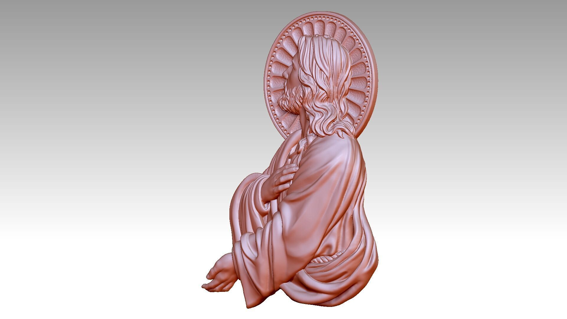 Jesus prays reliefs 4 3D print model_3
