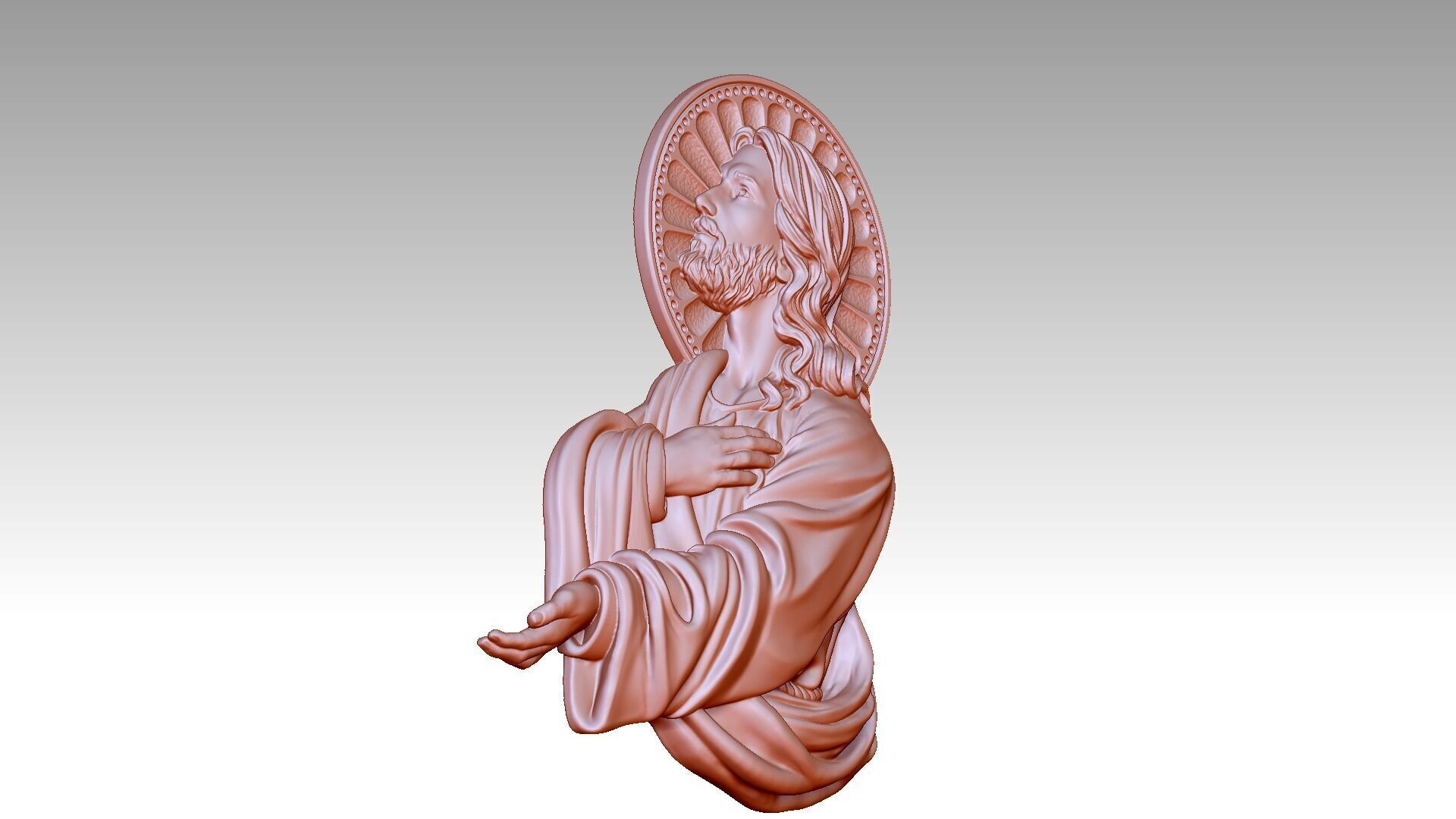 Jesus prays reliefs 4 3D print model_7
