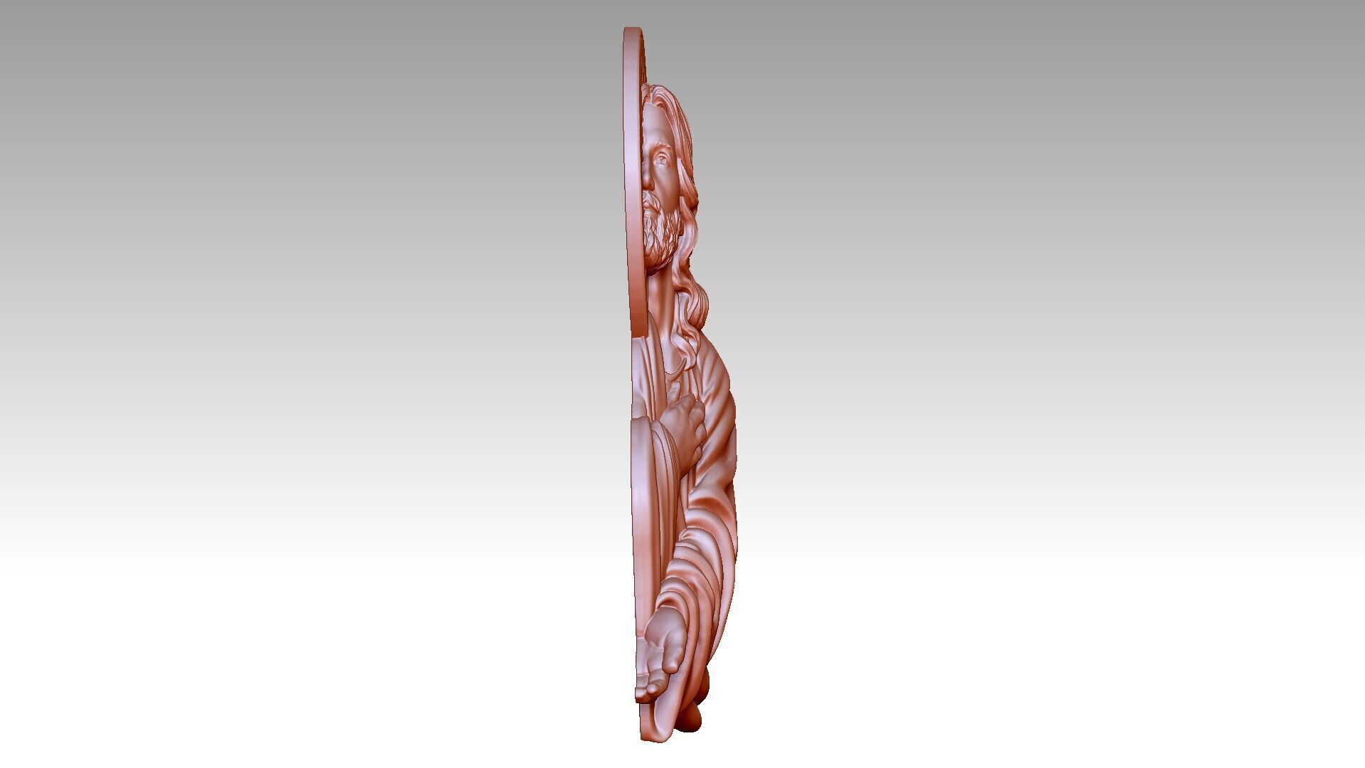Jesus prays reliefs 4 3D print model_2