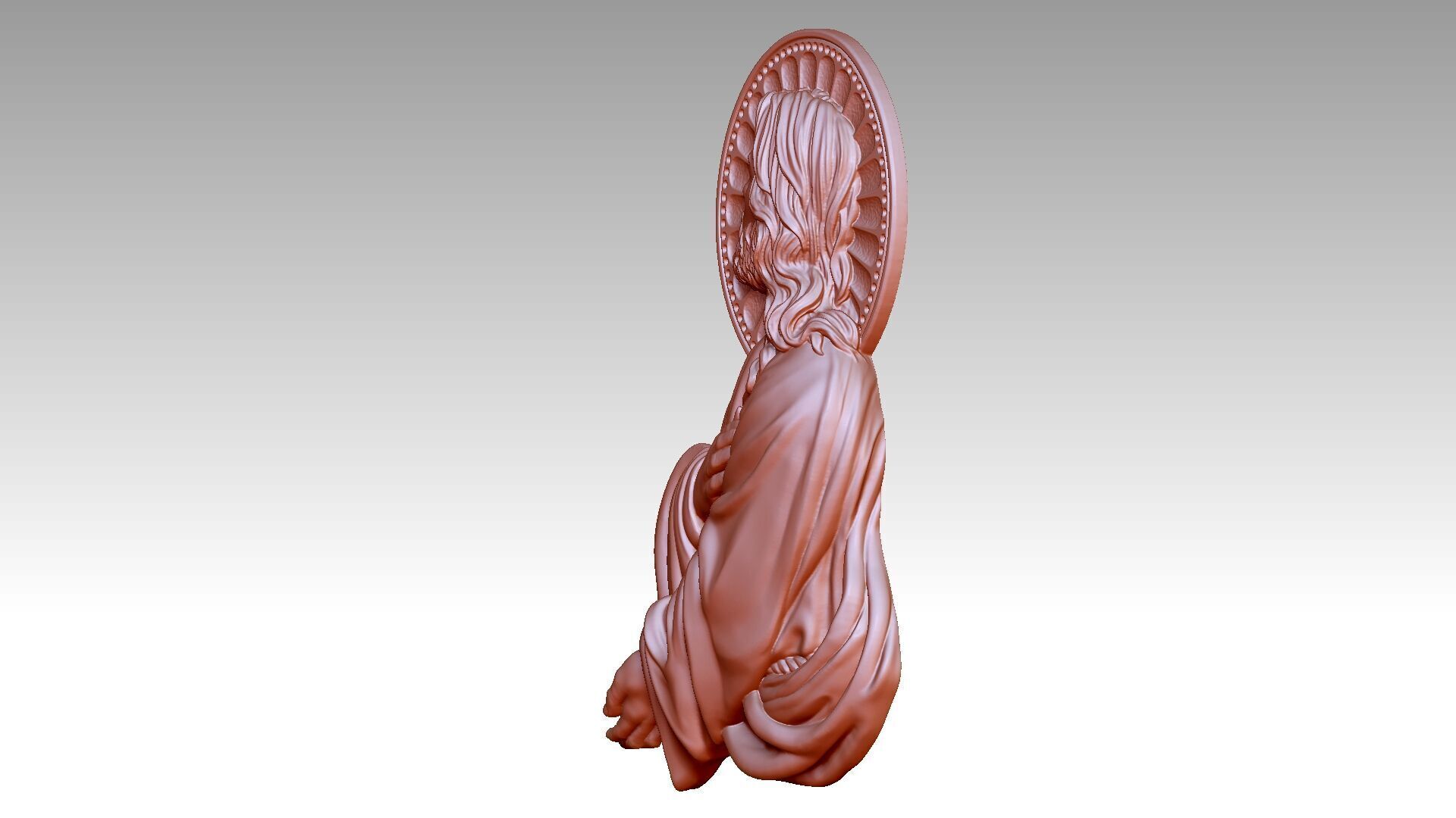 Jesus prays reliefs 4 3D print model_4