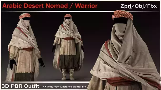 Arabic Desert Nomad Outfit 3D model