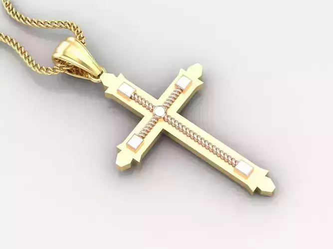 Cross Jesus Christ Pendant 4CP080 3DM STL