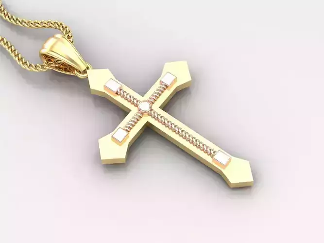 Cross Jesus Christ Pendant 4CP076 3DM STL