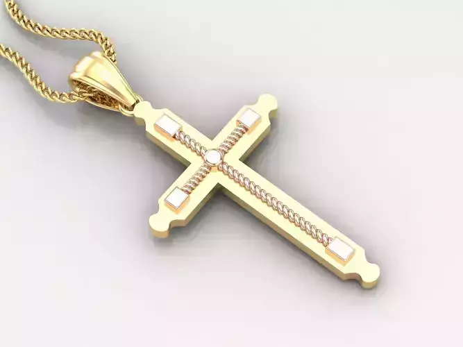 Cross Jesus Christ Pendant 4CP066 3DM STL