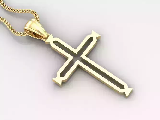 Cross Jesus Christ Pendant 4CP045 3DM STL