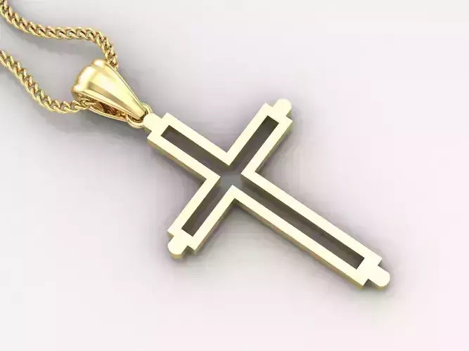 Cross Jesus Christ Pendant 4CP044 3DM STL