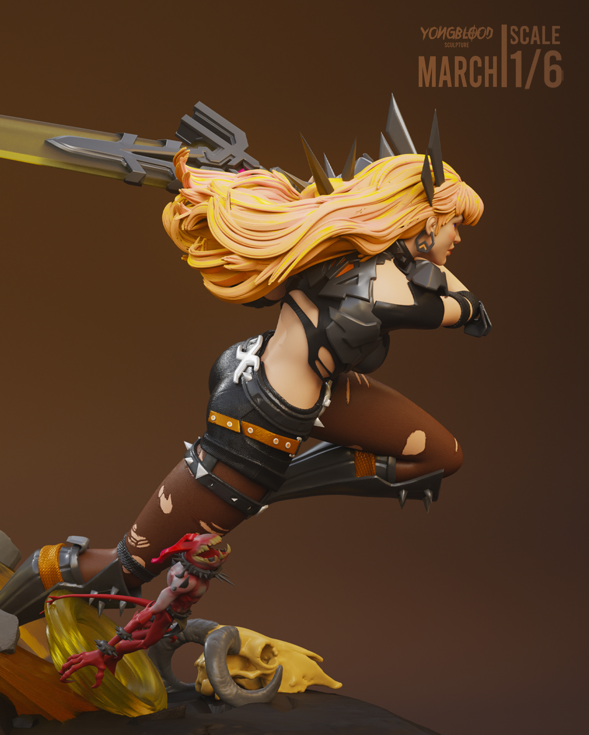 Magik Marvel Rival STL - Yongblood Sculpture 3D print model_5