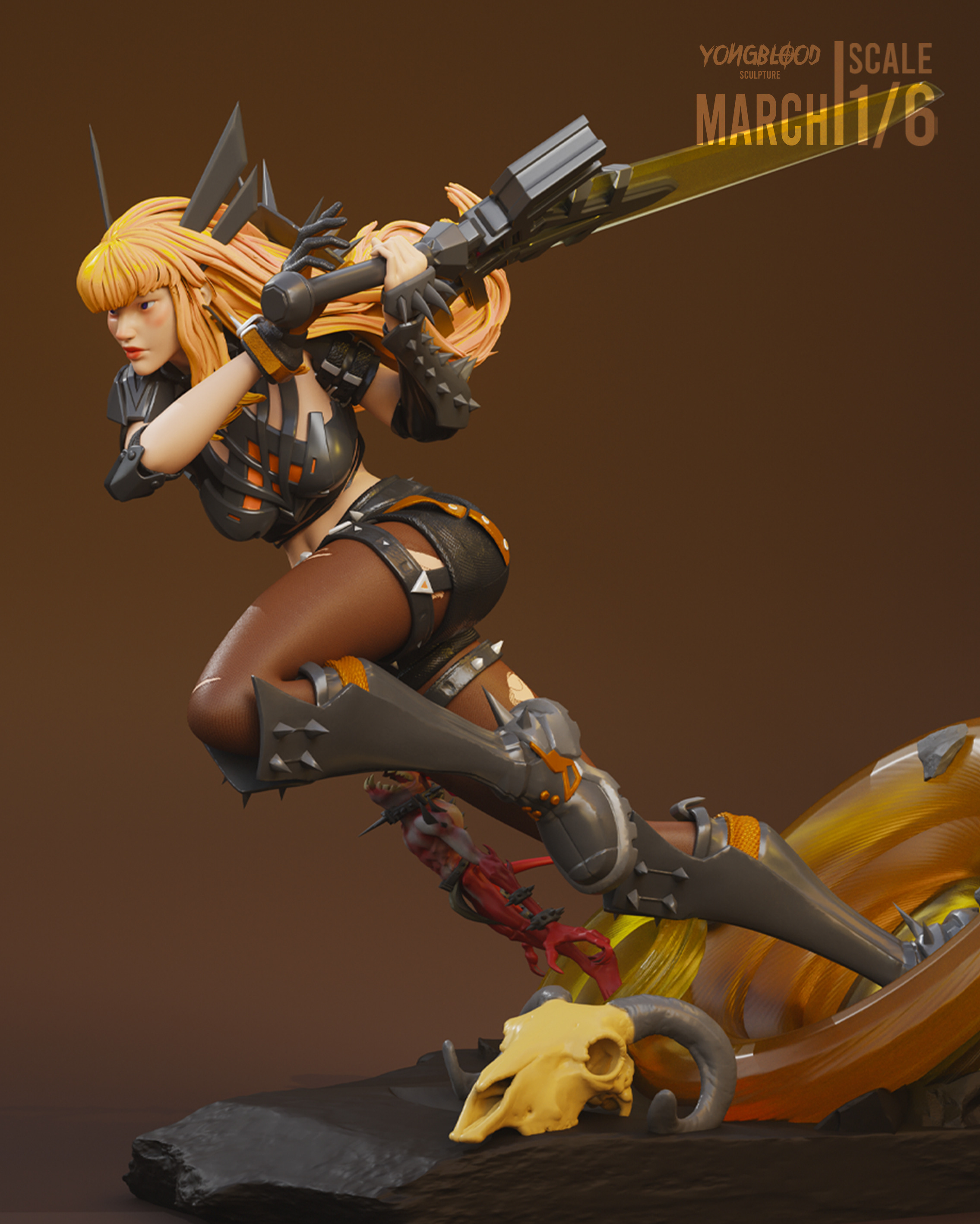 Magik Marvel Rival STL - Yongblood Sculpture 3D print model_4