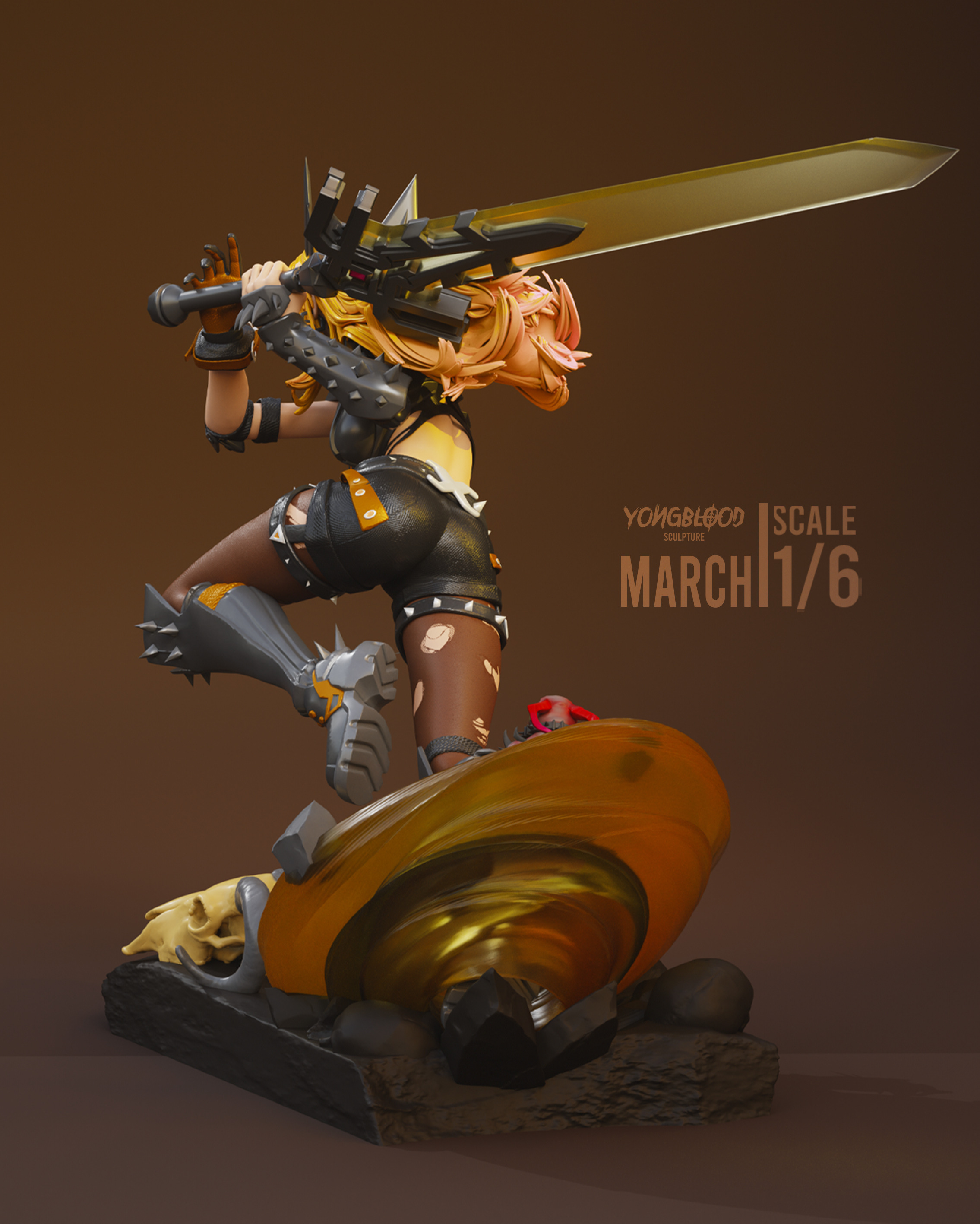 Magik Marvel Rival STL - Yongblood Sculpture 3D print model_6