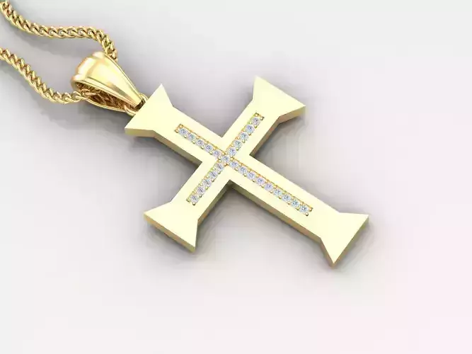 Cross Jesus Christ Pendant 4CP015 3DM STL