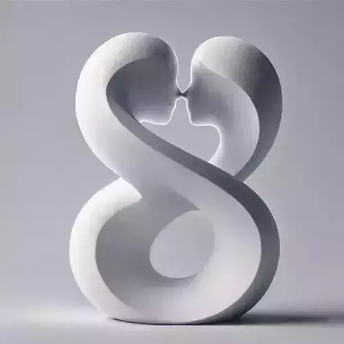 Intertwined Souls  Abstract Embrace Sculpture