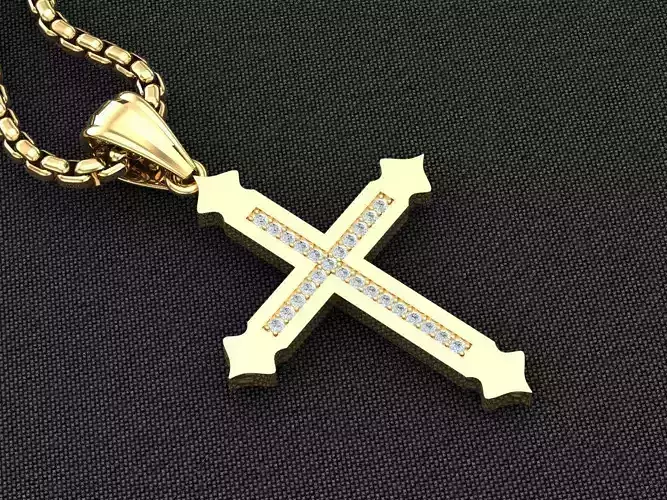 Cross Pendant 3CP098 3DM STL For Print