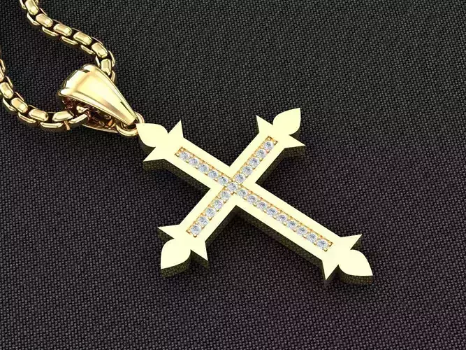 Cross Pendant 3CP086 3DM STL For Print