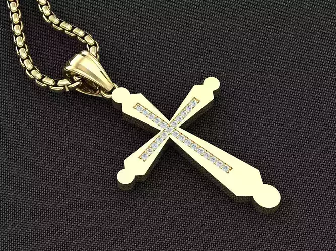 Cross Pendant 3CP068 3DM STL For Print