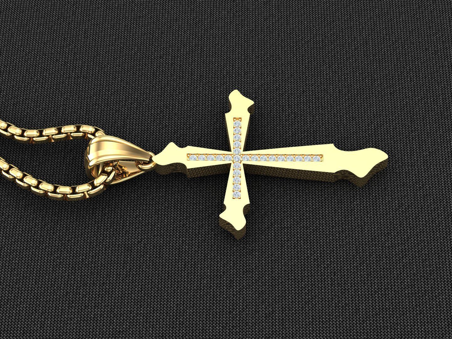Cross Pendant 3CP046 3DM STL For Print 3D print model_3