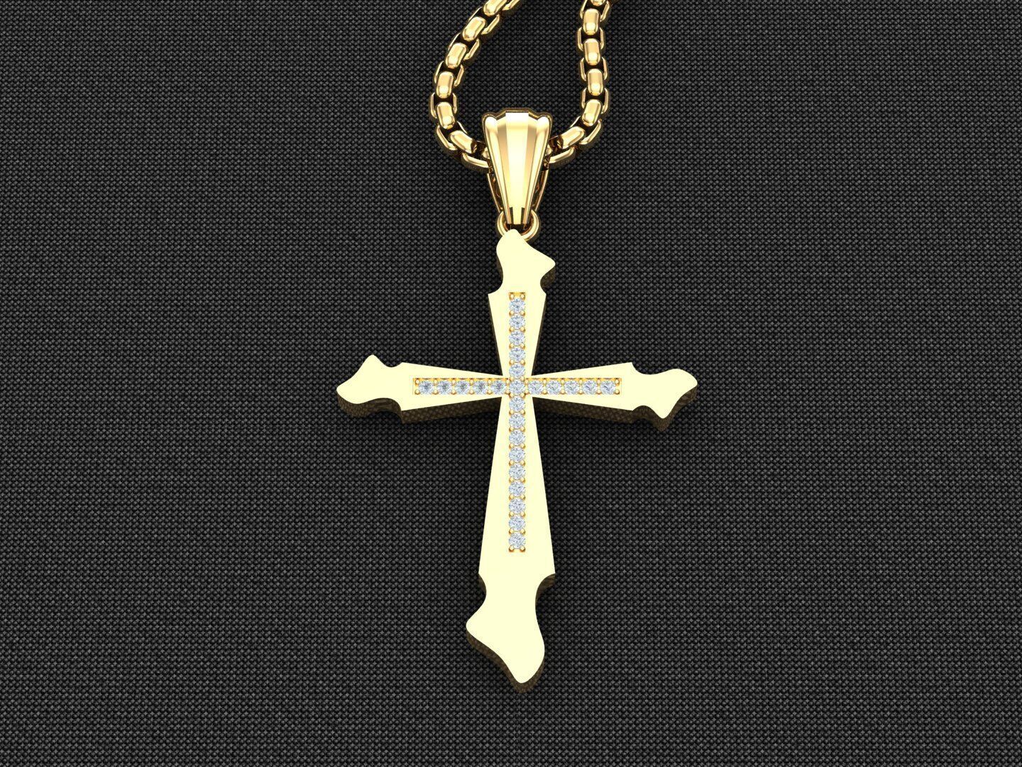 Cross Pendant 3CP046 3DM STL For Print 3D print model_2