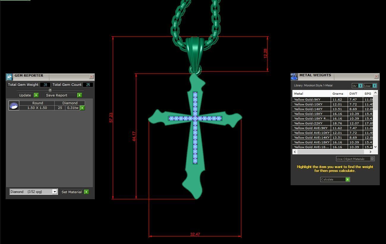 Cross Pendant 3CP046 3DM STL For Print 3D print model_1