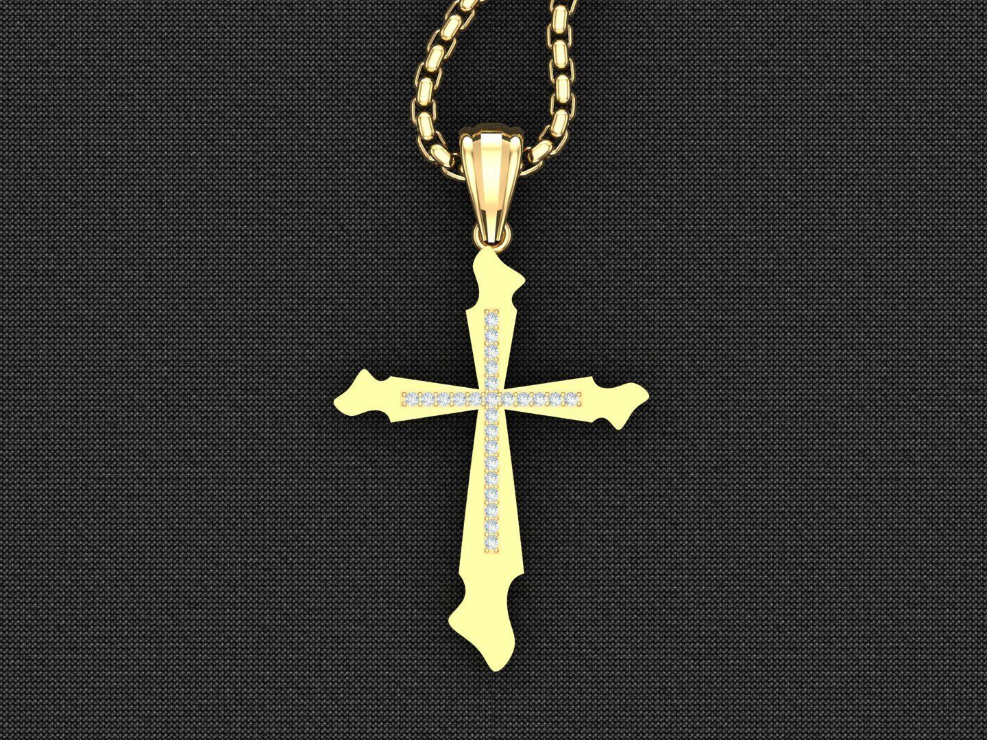Cross Pendant 3CP046 3DM STL For Print 3D print model_4