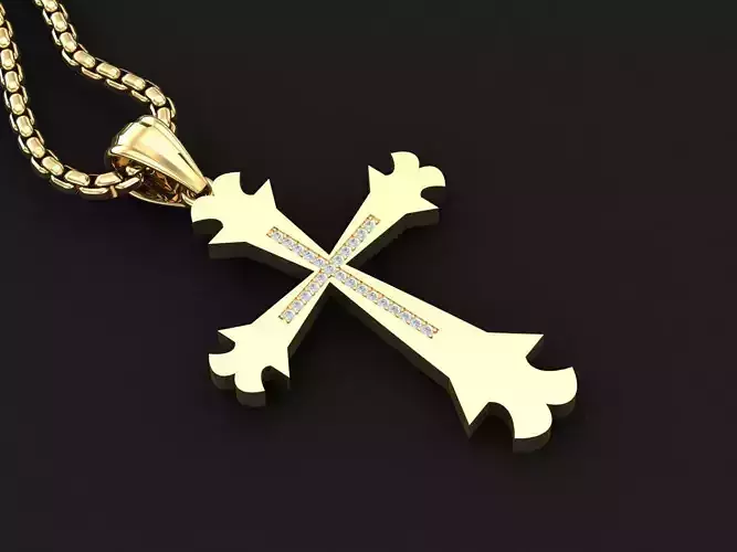 Cross Pendant 3CP039 3DM STL For Print