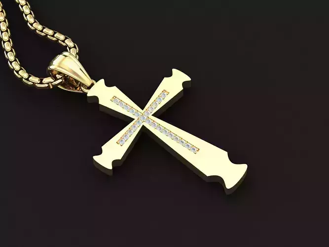 Cross Pendant 3CP026 3DM STL For Print