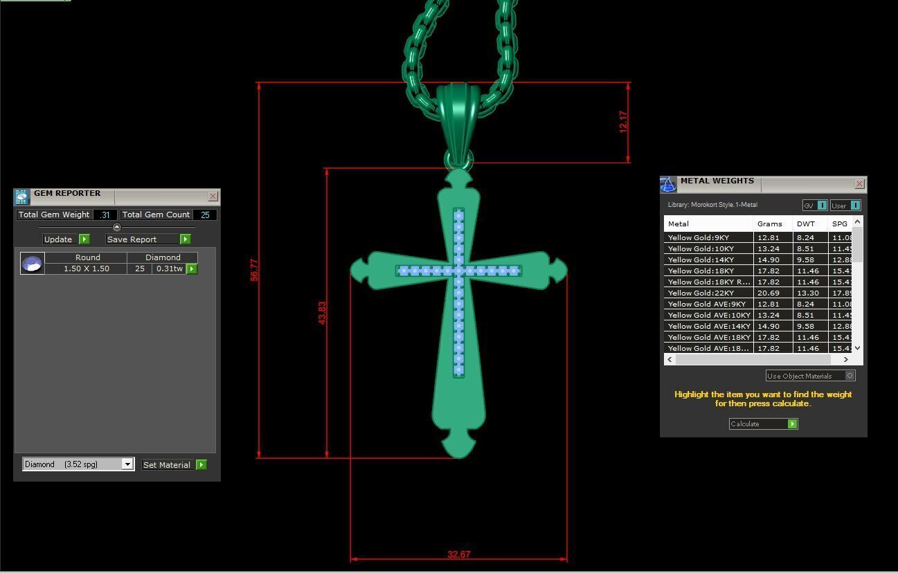 Cross Pendant 3CP023 3DM STL For Print 3D print model_1