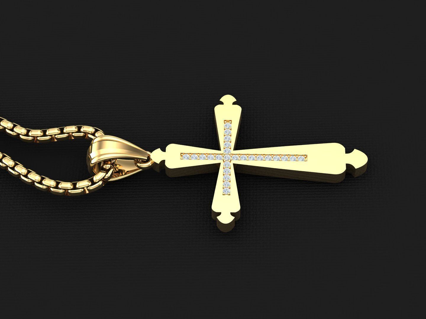 Cross Pendant 3CP023 3DM STL For Print 3D print model_3