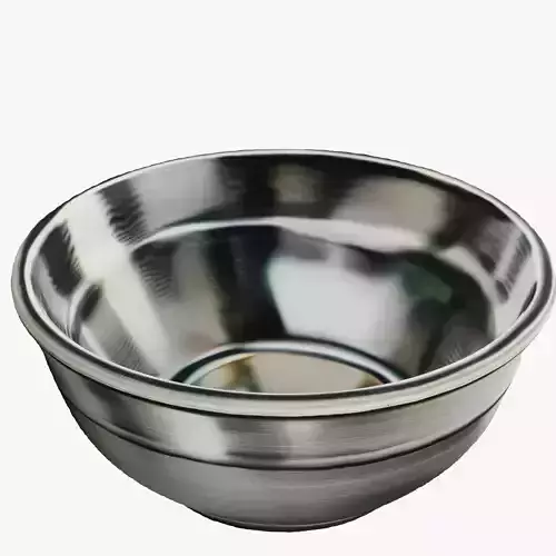  Realistic Stainless Steel Mixing Bowl 3D Model 