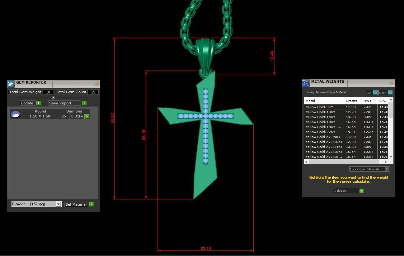 Cross Pendant 3CP008 3DM STL For Print 3D print model_1
