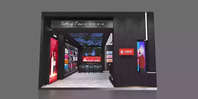 Boutique shop Low-poly 3D model