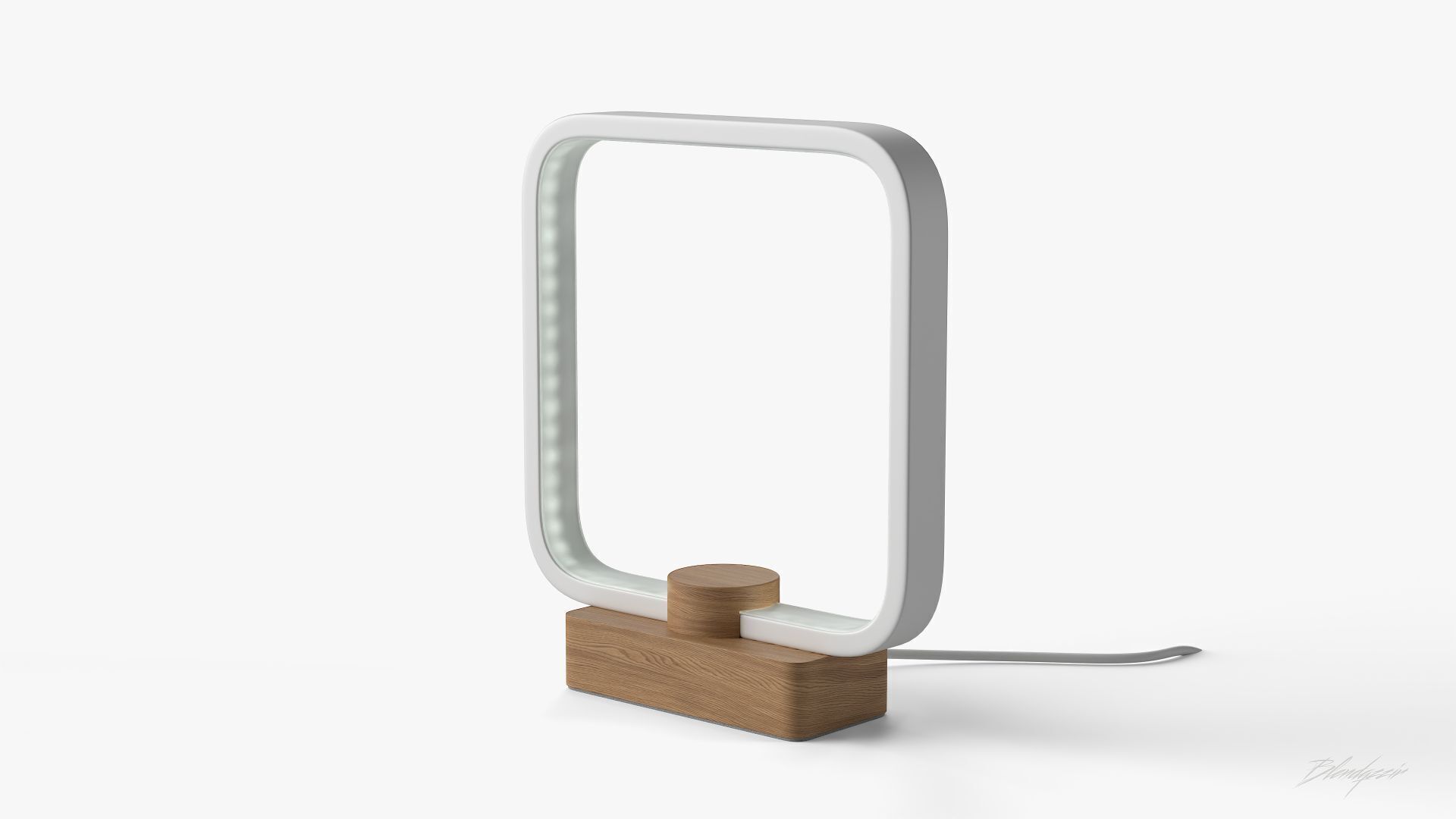 MINIMALIST LED WOOD TABLE LAMP 3D model_1