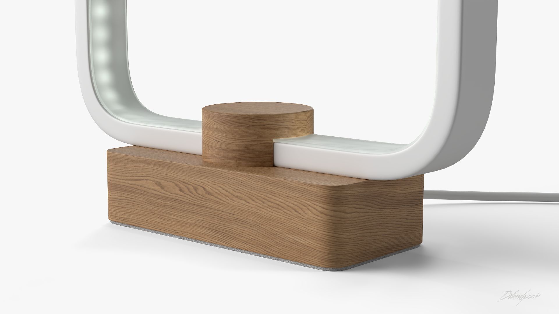 MINIMALIST LED WOOD TABLE LAMP 3D model_2