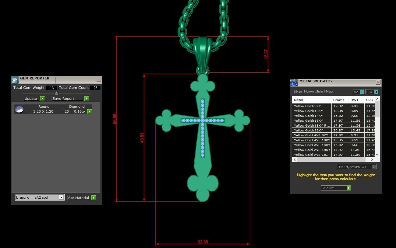 Cross Pendant 3CP002 3DM STL For Print 3D print model_1