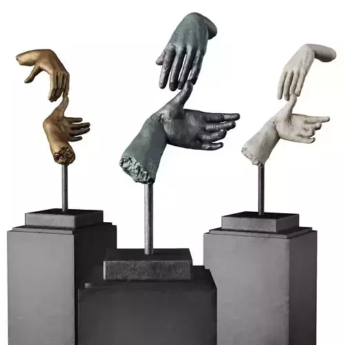 Hands touching fingers sculpture