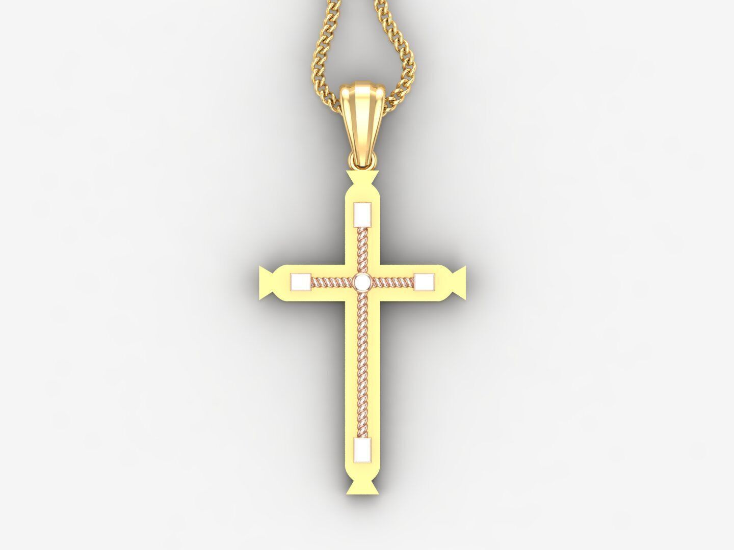 Cross Pendant 4CP099 3DM STL For Print 3D print model_4