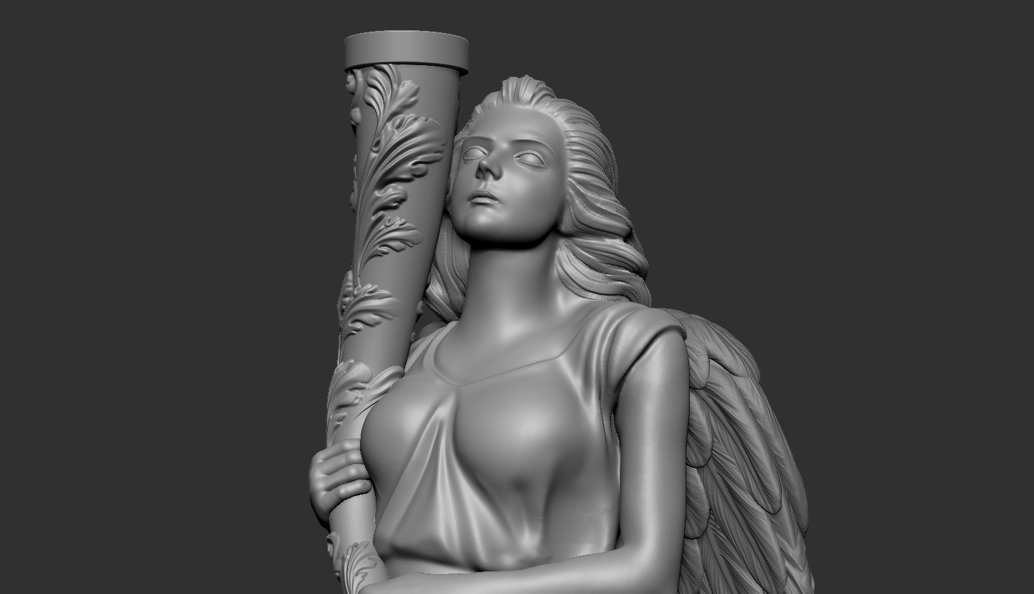  High-Detail 3D Model of a Classical Angel Statue 3D model_6