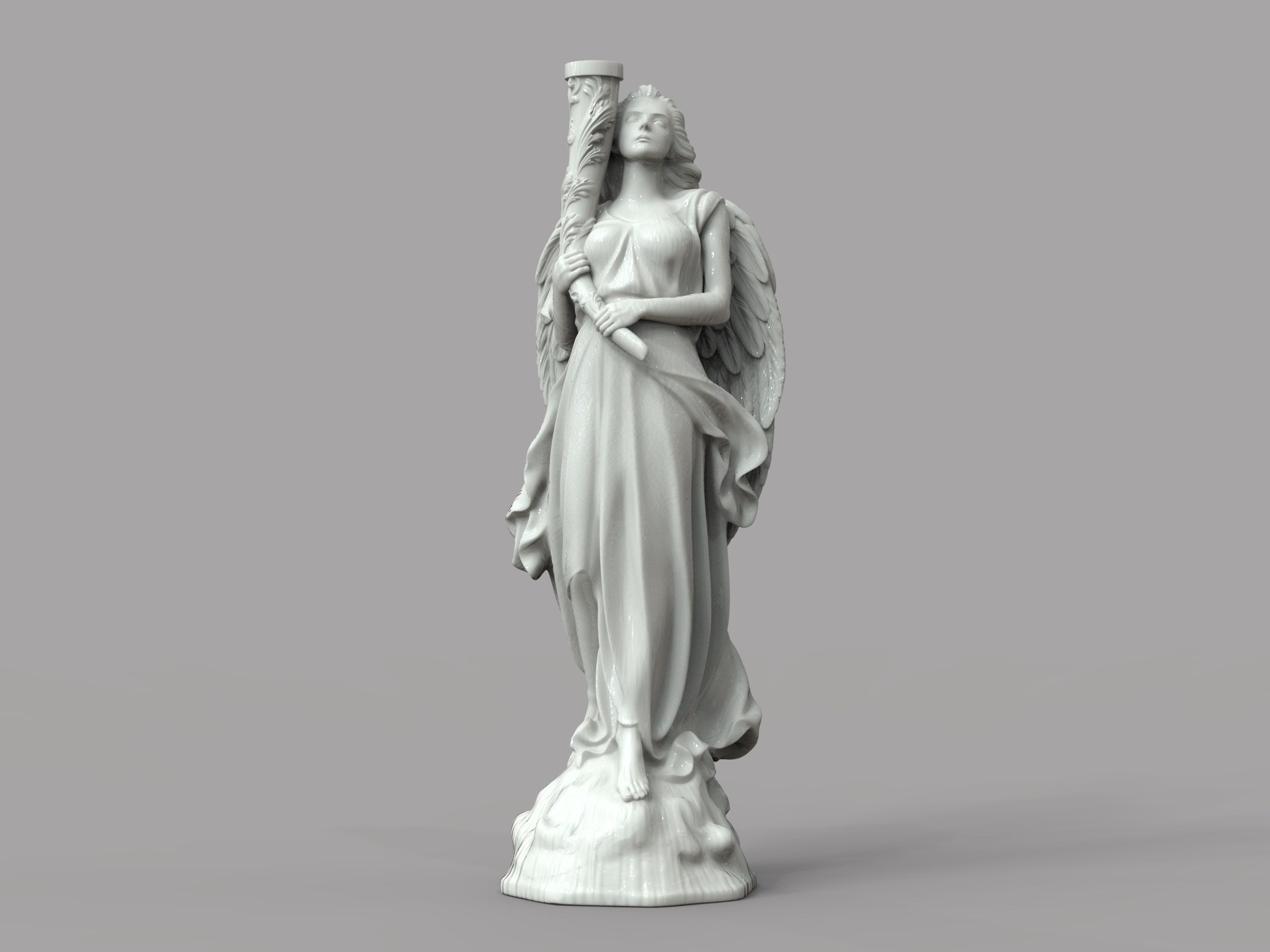  High-Detail 3D Model of a Classical Angel Statue 3D model_2