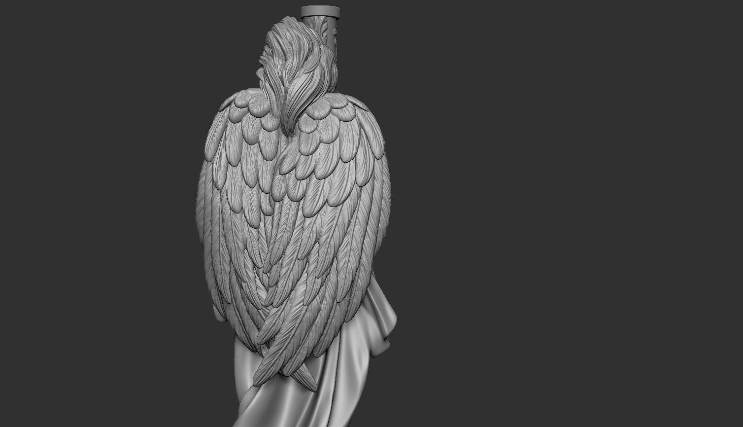  High-Detail 3D Model of a Classical Angel Statue 3D model_9