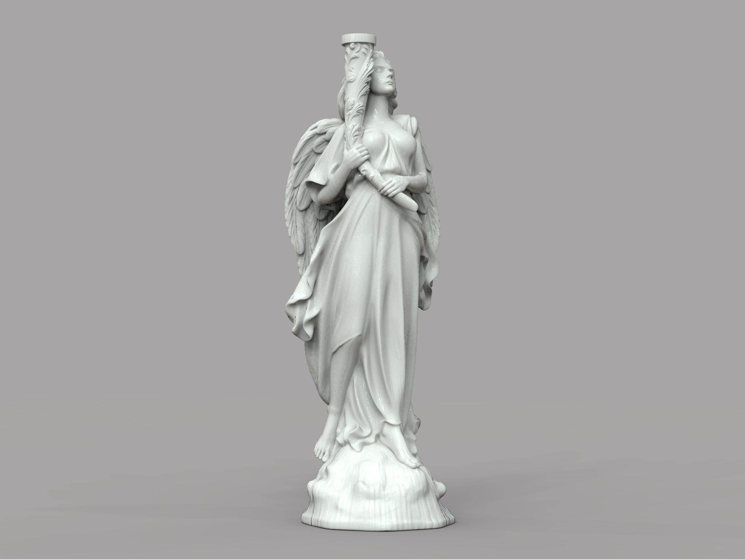  High-Detail 3D Model of a Classical Angel Statue 3D model_3