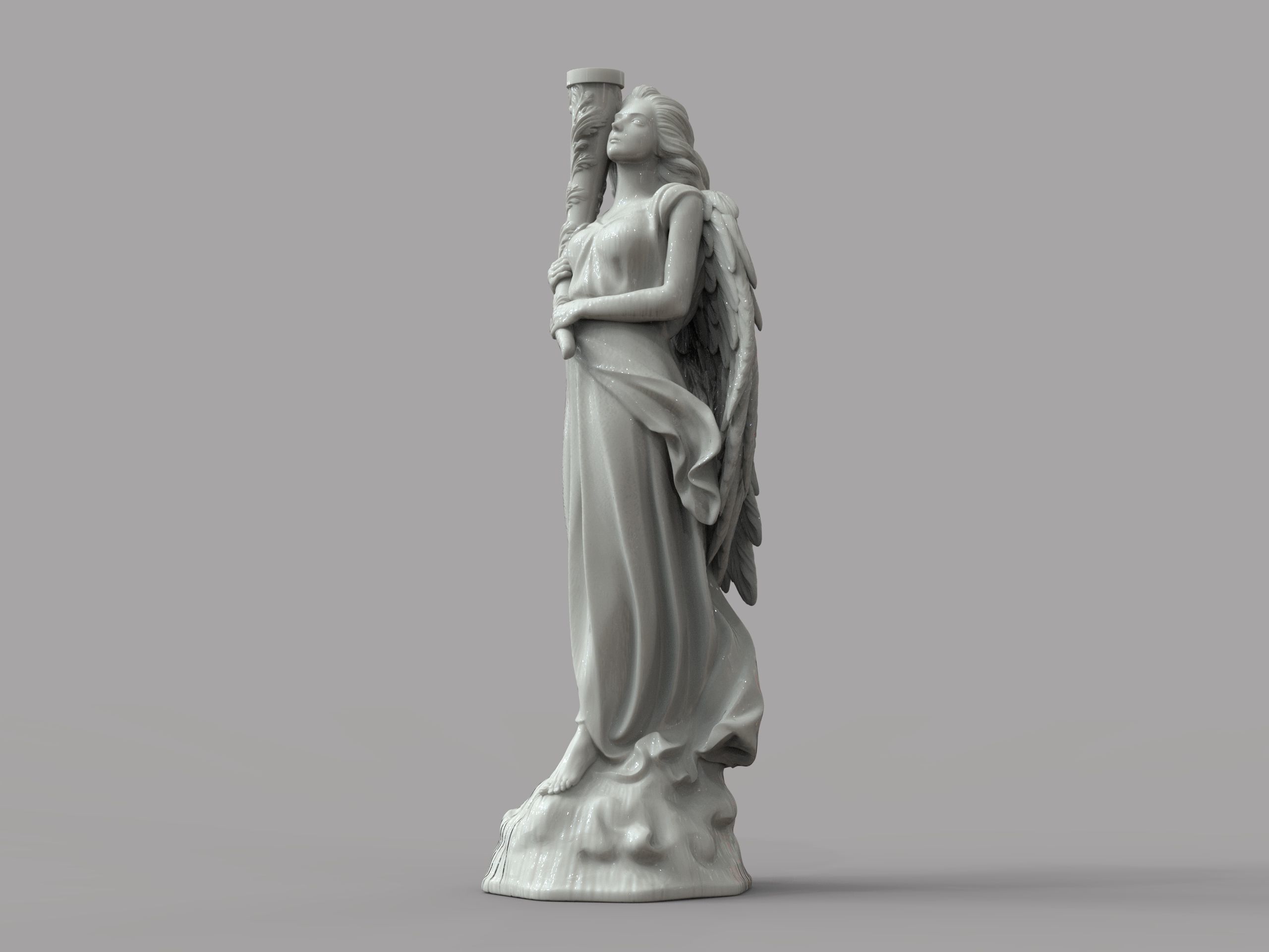  High-Detail 3D Model of a Classical Angel Statue 3D model_5