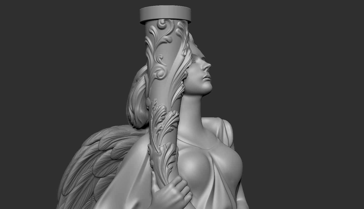  High-Detail 3D Model of a Classical Angel Statue 3D model_7