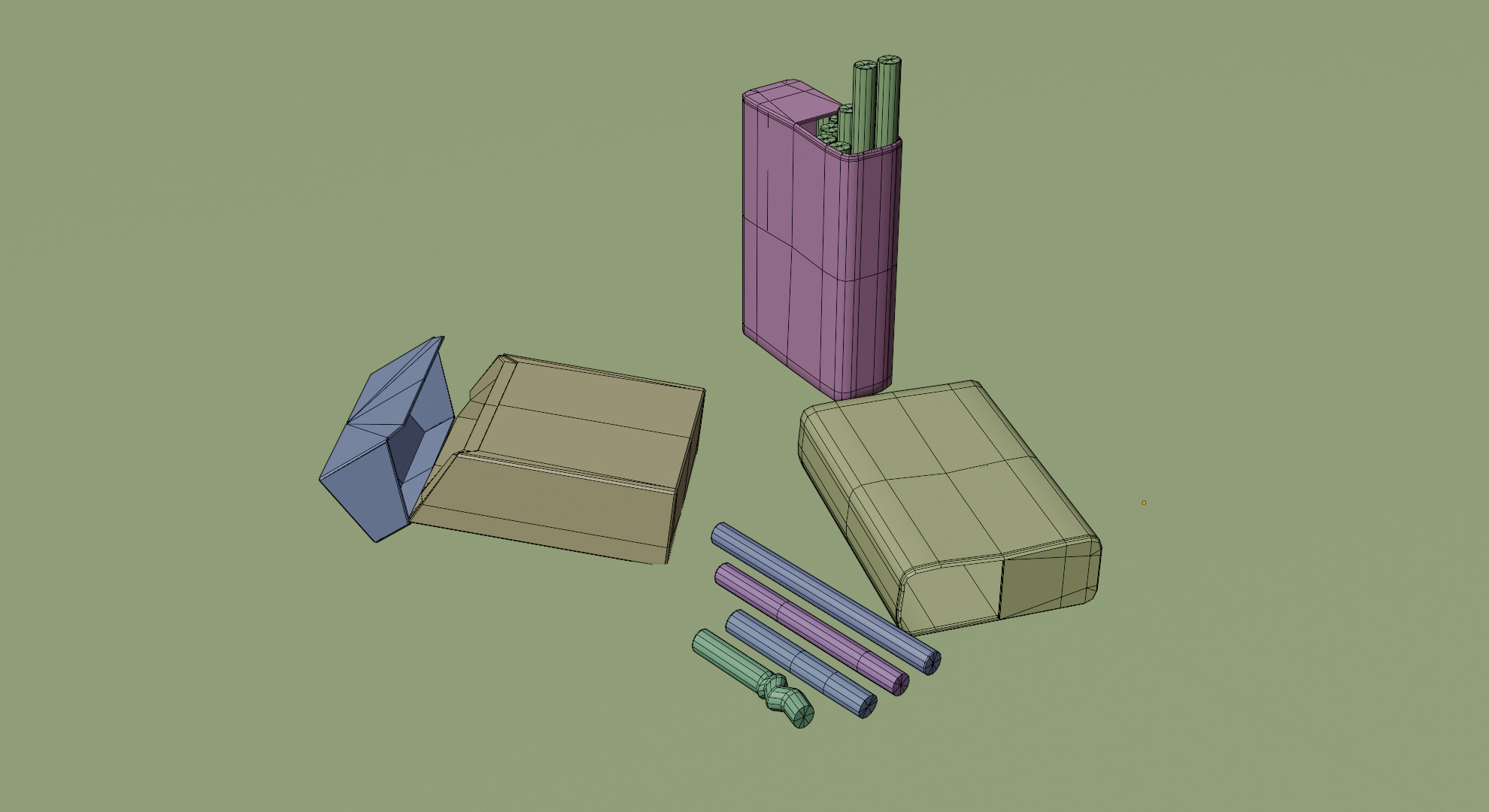 Cigarette Pack Low-poly 3D model_7