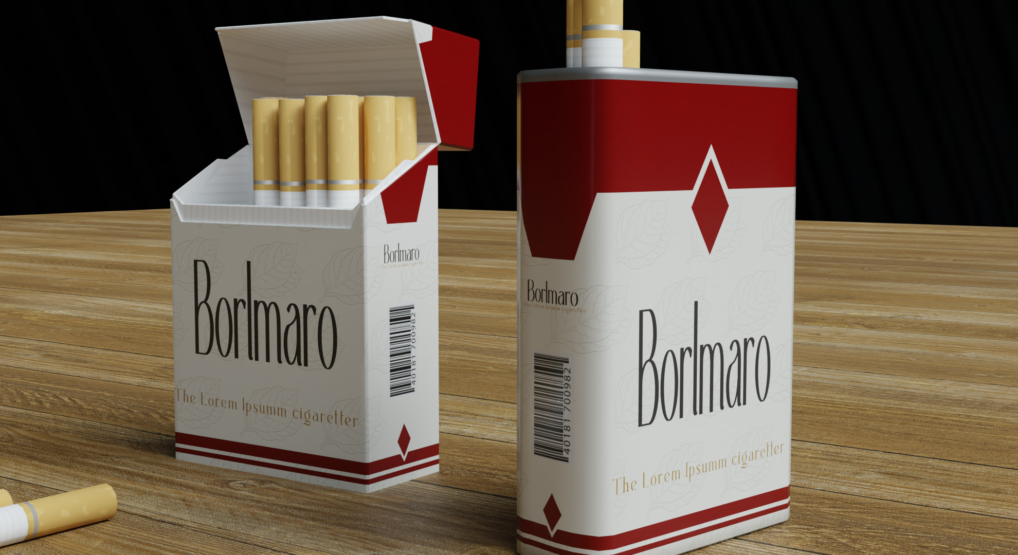 Cigarette Pack Low-poly 3D model_3