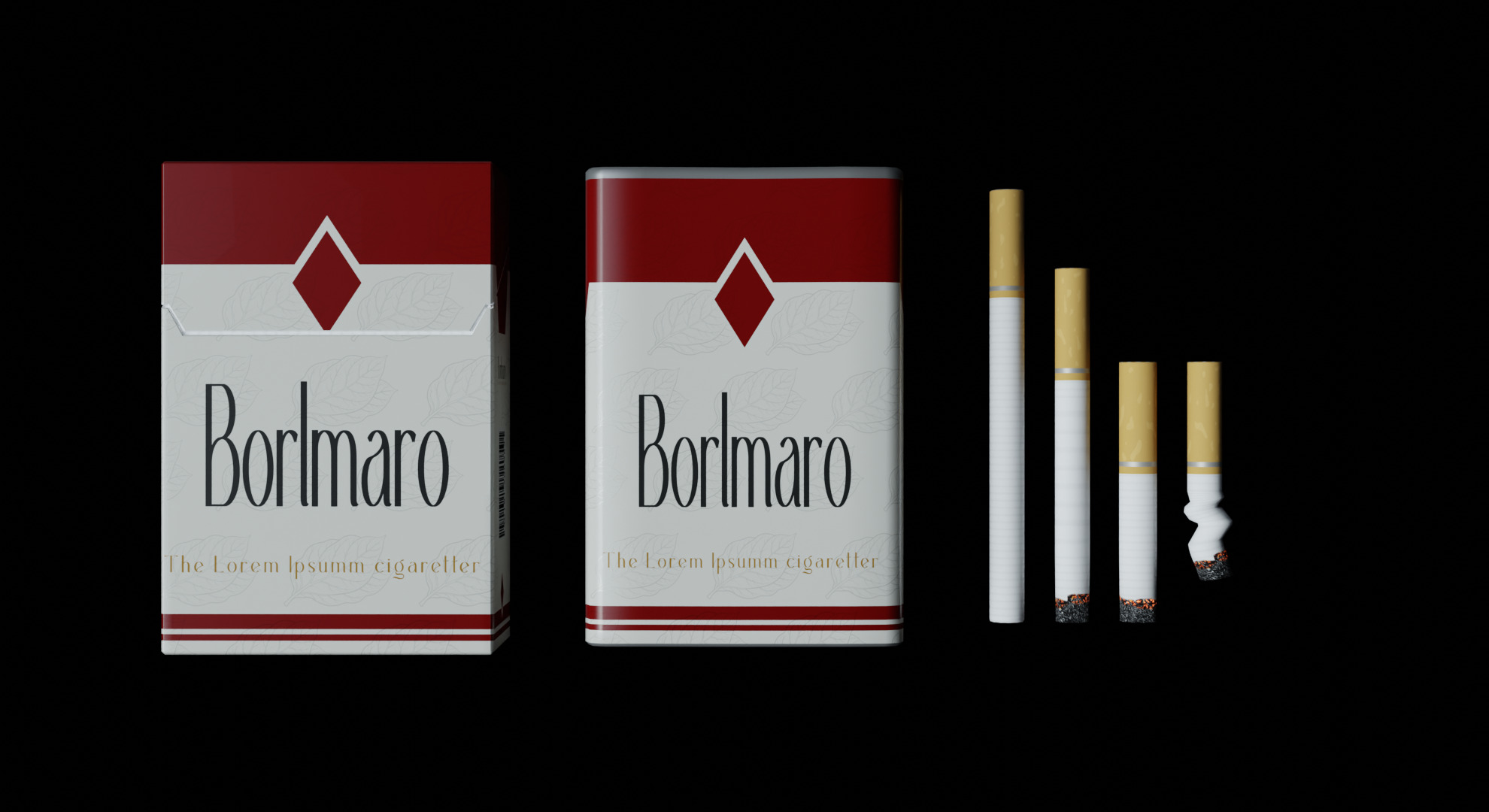 Cigarette Pack Low-poly 3D model_9