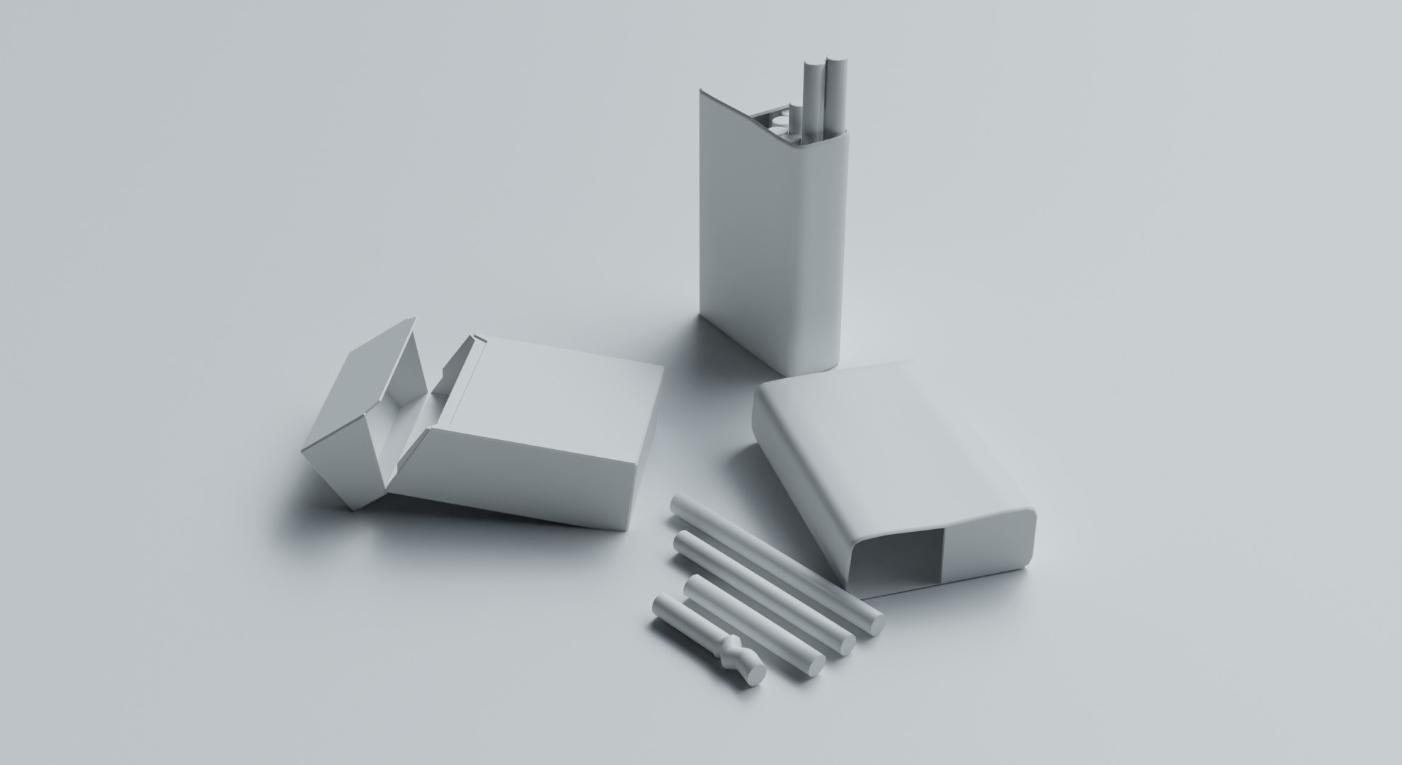 Cigarette Pack Low-poly 3D model_6