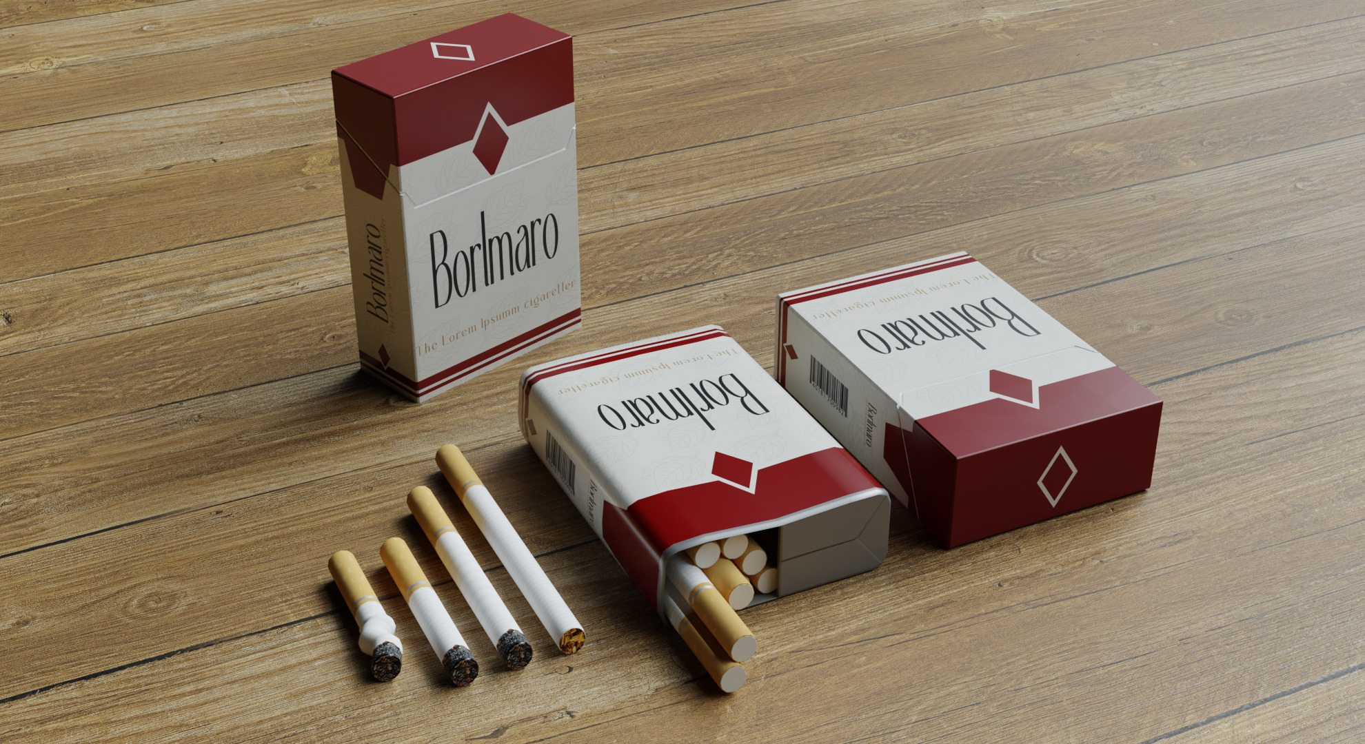 Cigarette Pack Low-poly 3D model_2
