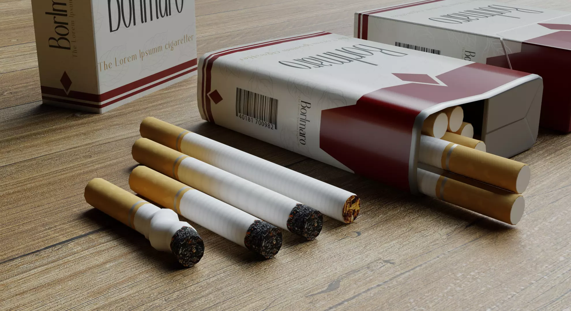 Cigarette Pack Low-poly 3D model_0