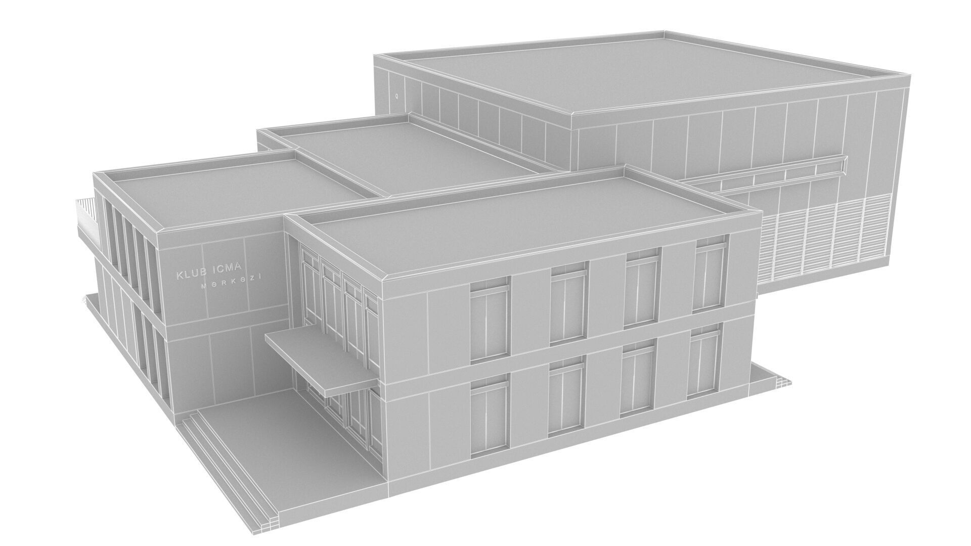 art building gallery Low-poly 3D model_12