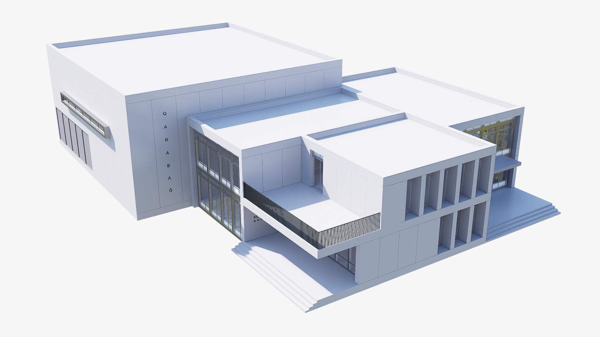 art building gallery Low-poly 3D model_4